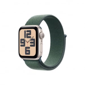 Apple Watch SE (2024) GPS 40mm csillagfény alumínimumtok, tózöld sportpánt (MXEH3)