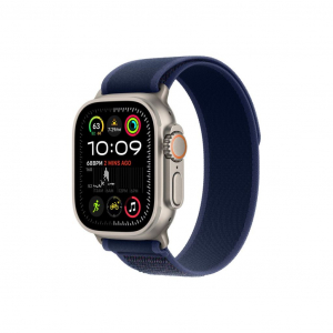 Apple Watch Ultra 2 GPS + Cellular 49mm natúr titántok, kék terep pánt S/M méret (MX4J3FD/A)