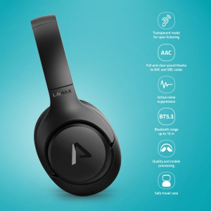 LAMAX NoiseComfort2 ANC vezeték nélküli fejhallgató fekete (LXOHMNCANC2BA)