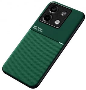 Gigapack Xiaomi Redmi Note 13 5G mágneses, bőr hatású, csíkos mintás tok sötétzöld (GP-154812)