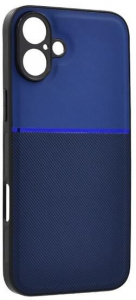 Gigapack Apple iPhone 16 Plus mágneses, bőr hatású, csíkos mintás tok sötétkék (GP-159956)
