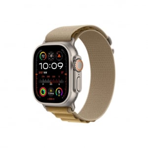 Apple Watch Ultra 2 GPS + Cellular 49mm natúr titántok, drapp alpesi pánt L méret (MX4H3FD/A)