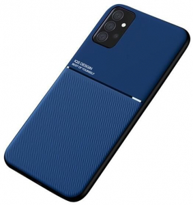 Gigapack Samsung Galaxy A52 4G (SM-A525F) mágneses, bőr hatású, csíkos mintás tok sötétkék (GP-113296)