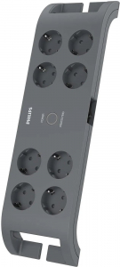 Philips SPN3180A/60 túlfeszültségvédő elosztó 8 aljzat 2m szürke