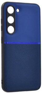 Gigapack Samsung Galaxy S23 (SM-S911) mágneses, bőr hatású, csíkos mintás tok sötétkék (GP-134715)