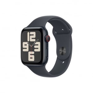 Apple Watch SE (2024) GPS + Cellular 44mm éjfekete alumínimumtok, éjfekete sportszíj S/M (MXGL3QF/A)