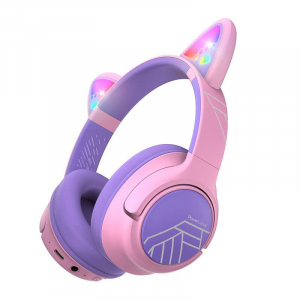 PowerLocus Bobo Cat Ears vezeték nélküli fejhallgató gyerekeknek rózsaszín-lila