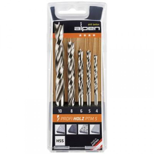 Alpen  (600114100) Fa spir&aacute;l f&uacute;r&oacute; k&eacute;szlet 5 r&eacute;szes 4 mm, 5 mm, 6 mm, 8 mm, 10 mm Hengeres befog&oacute;sz&aacute;r 1 k&eacute;szlet
