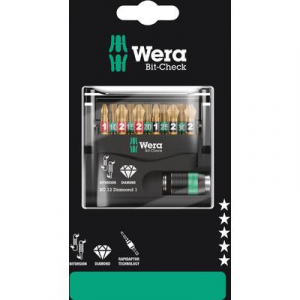 Wera  Bit-Check 12 Diamond 1 SB (05136392001) Bit k&eacute;szlet 1/4 (6.3 mm) Bit tart&oacute;val