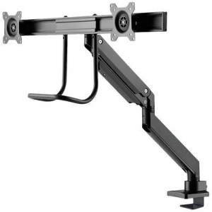 Newstar  (NM-D775DXBLACK) 2 részes Monitor asztali tartó 43,2 cm (17) - 61 cm (24) Csuklóval mozgatható, Forgatható, Dönthető Fekete