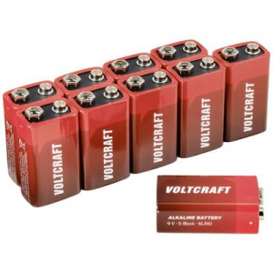 VOLTCRAFT 9V-os alk&aacute;li mang&aacute;n elemk&eacute;szlet 550 mAh 9 V 10 db,  6LR61 (VC-12629385)