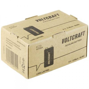 VOLTCRAFT 9V-os alk&aacute;li mang&aacute;n elemk&eacute;szlet 550 mAh 9 V 10 db,  6LR61 (VC-12629385)