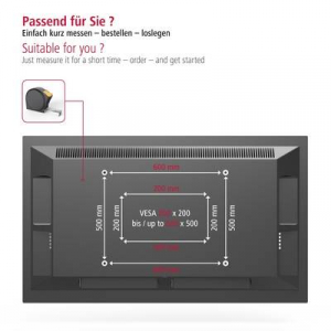 Hama  (00220836) TV fali tartó 94,0 cm (37) - 190,5 cm (75) Dönthető + forgatható