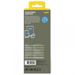 Aqiila  Powerbird B20M Powerbank 20000 mAh LiPo USB-A, USB-C&reg; Mohaz&ouml;ld (AQPBPBIB5MGR048)