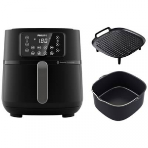 Philips  (HD9285/93) Forrólevegős fritőz 7.2 l App vezérlés, Tapadásmentes bevonat, BPA mentes Fekete, Ezüst