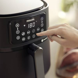 Philips  (HD9285/93) Forrólevegős fritőz 7.2 l App vezérlés, Tapadásmentes bevonat, BPA mentes Fekete, Ezüst