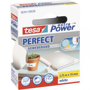 Tesa Szövetbetétes ragasztószalag fehér, 2,75 m x 19 mm, ® EXTRA POWER (56341-00028-03)