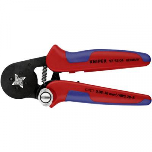 KNIPEX Önbeállító érvéghüvely krimpelő fogó, barnított, 180 mm,  (97 53 04 SB)