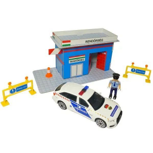 Bburago: Audi A6 Avant magyar rendőraut&oacute; &eacute;s rendőr&ouml;rs szett bőr&ouml;ndben (10705)