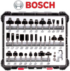 Bosch 30 részes 8mm marószár szett alakmaráshoz kofferben (2607017475)