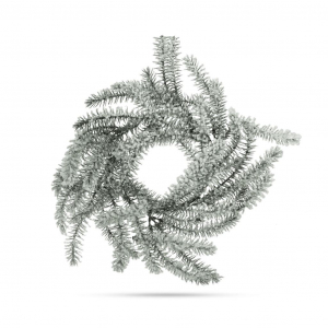 Family zöld, havas műfenyőág koszorú 27cm (58530A)