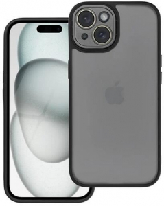 Gigapack Apple iPhone 15 szilikon tok akril hátlappal fekete (GP-153355)