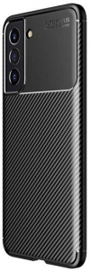 Gigapack Samsung Galaxy S21 FE (SM-G990) karbon mintás szilikon tok fekete (GP-129630)