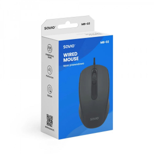 Savio MB-02 vezetékes egér fekete
