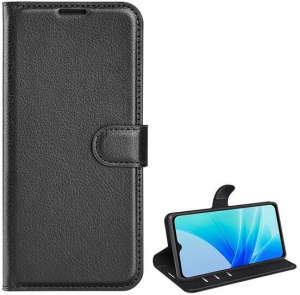 Gigapack Oppo A77 5G bőr hatású prémium fliptok fekete (GP-137011)