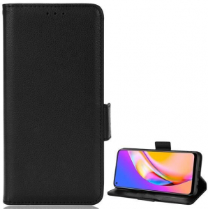 Gigapack Oppo A94 5G bőr hatású prémium fliptok fekete (GP-113007)