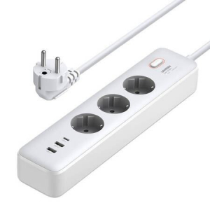 UGREEN CD286 Power Strip 3 aljzatos elosztó + 1x USB-C + 2x USB-A 2m fehér (25357)