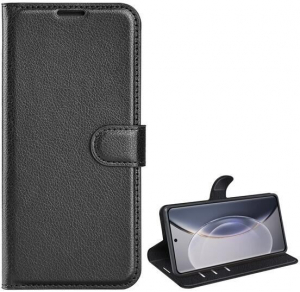 Gigapack Vivo X90 Pro bőr hatású prémium fliptok fekete (GP-140053)