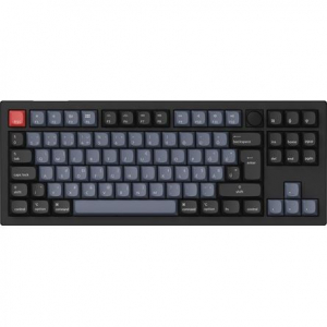 Keychron V3 Max Bluetooth / vezet&eacute;k n&eacute;lk&uuml;li / USB Gateron Jupiter Red mechanikus billentyűzet fekete-k&eacute;k (V3M-D1-HG)