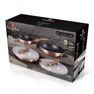 Berlinger Haus Metallic Line Rose Gold Edition 5 részes serpenyő szett levehető nyéllel (BH/7054)