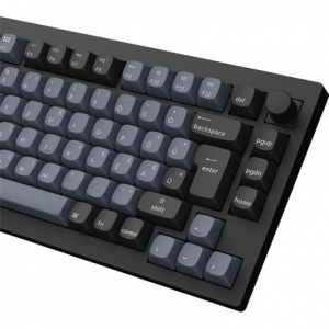 Keychron V1 Max Bluetooth / vezet&eacute;k n&eacute;lk&uuml;li / USB Gateron Jupiter Brown mechanikus billentyűzet fekete-k&eacute;k (V1M-D3-HG)