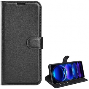 Gigapack Xiaomi Redmi Note 12 5G bőr hatású prémium fliptok fekete (GP-136999)