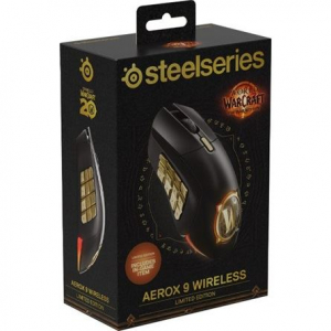 SteelSeries Aerox 9 Wireless: World of Warcraft Edition vezeték nélküli optikai Gaming egér fekete (62619)