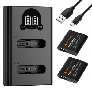 K&F Concept BJ-11 akkumul&aacute;tor t&ouml;ltő + 2db DB-110 akkumul&aacute;tor 1100mAh (KF-28-0051)