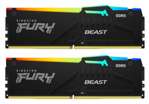 16GB 6000MHz DDR5 RAM Kingston FURY Beast Black RGB XMP CL30 (2x8GB) (KF560C30BBAK2-16)