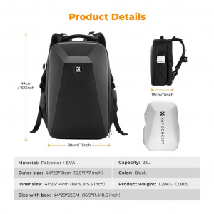 K&F Concept Hardshell professzion&aacute;lis fot&oacute;s h&aacute;tizs&aacute;k fekete (KF-13-134)