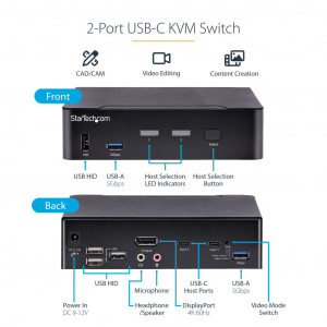 Startech.com KVM Switch 2PC (SV231DPUCA)