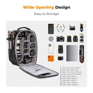 K&F Concept Hardshell professzion&aacute;lis fot&oacute;s h&aacute;tizs&aacute;k fekete (KF-13-134)