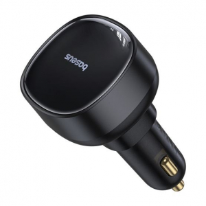 Baseus Enjoyment Pro autós töltő beépített Type-C kábellel 60W fekete (C00057800111-00)
