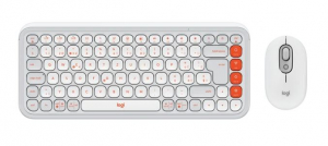 Logitech POP Icon Combo vezeték nélküli svájci (Qwertz) billentyűzet és egér fehér-narancssárga (920-013276)