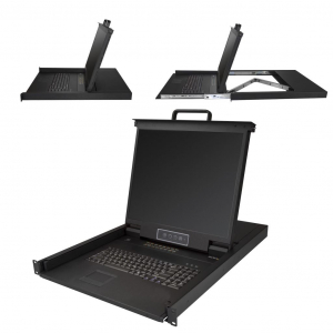 Startech.com 19" Rackmount KVM Console fekete (RKCONS1916K)