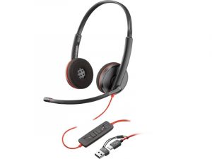 Poly Blackwire 3220 USB-C headset + USB-C/A adapter OEM (8X2J9A6)