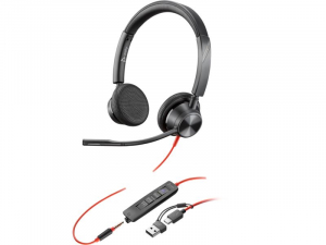 Poly Blackwire 3325 sztere&oacute; USB-C headset Microsoft Teams-tan&uacute;s&iacute;tv&aacute;nnyal + 3,5 mm-es csatlakoz&oacute; + USB-C&ndash;USB-A-adapter (8X222AA)