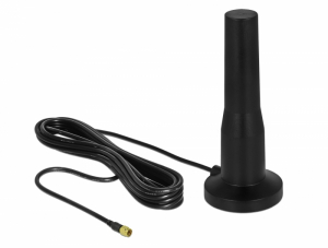 Delock LTE antenna SMA-dugó 3 - 5 dBi 12 cm irányítatlan, rögzített, mágneses talppal és csatlakozók (12586)