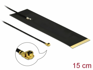 Delock LTE Antenna, MHF  I csatlakoz&oacute;dug&oacute;, 1,9 - 3,9 dBi, 1.13 15 cm-es NY&Aacute;K-lap, belso &ouml;ntapad&oacute;s (12612)