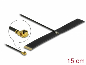 Delock LPWAN antenna MHF  I dugó - 0,38 dBi 1,13 15 cm FPC belső öntapadós (12614)